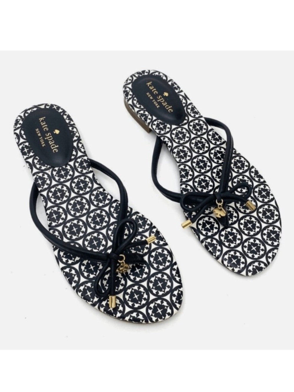 Kate Spade New York Mistic Bow Flat Thong Leather Sandal